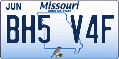 MO license plate BH5V4F