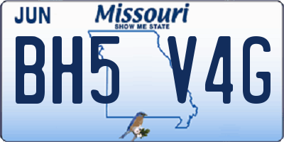 MO license plate BH5V4G