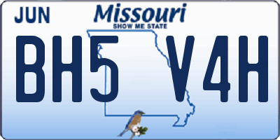 MO license plate BH5V4H