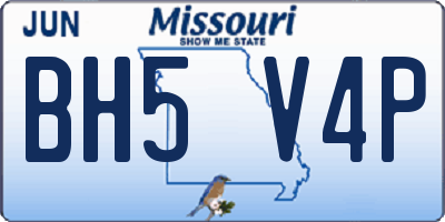 MO license plate BH5V4P