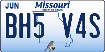MO license plate BH5V4S