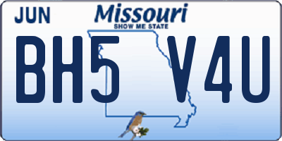 MO license plate BH5V4U