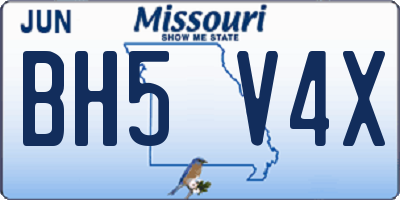 MO license plate BH5V4X