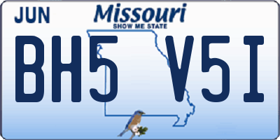 MO license plate BH5V5I