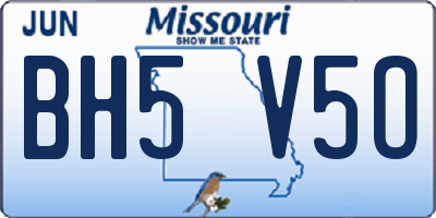 MO license plate BH5V5O