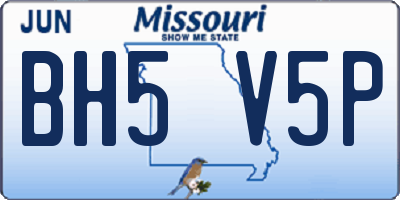 MO license plate BH5V5P