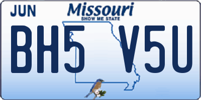 MO license plate BH5V5U