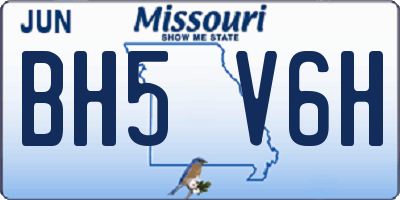 MO license plate BH5V6H