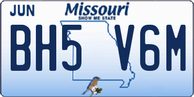 MO license plate BH5V6M