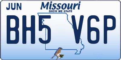 MO license plate BH5V6P