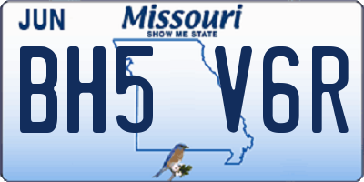 MO license plate BH5V6R