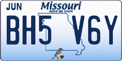 MO license plate BH5V6Y