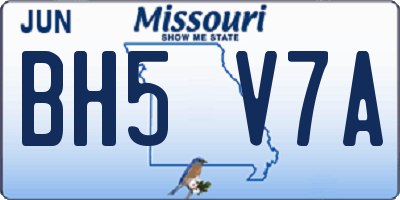 MO license plate BH5V7A
