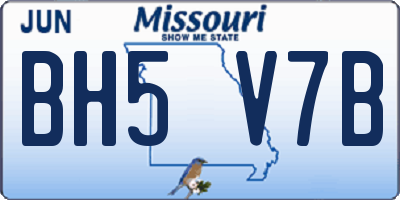 MO license plate BH5V7B