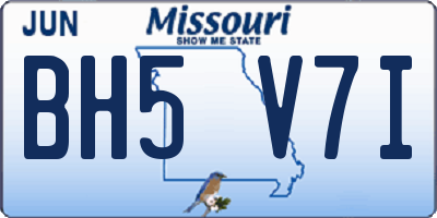 MO license plate BH5V7I
