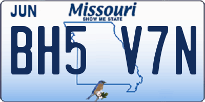 MO license plate BH5V7N