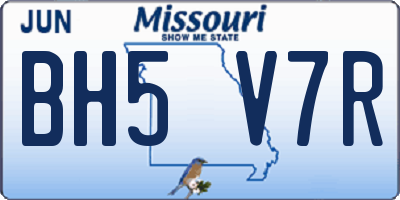 MO license plate BH5V7R