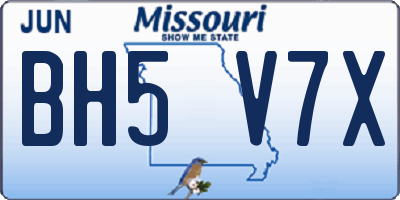 MO license plate BH5V7X