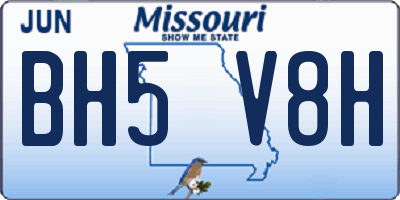 MO license plate BH5V8H