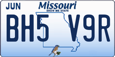 MO license plate BH5V9R