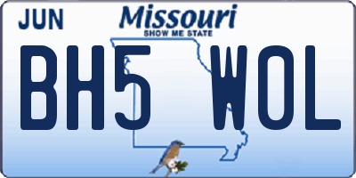 MO license plate BH5W0L