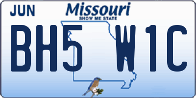 MO license plate BH5W1C