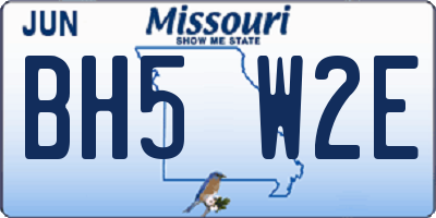 MO license plate BH5W2E