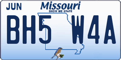 MO license plate BH5W4A