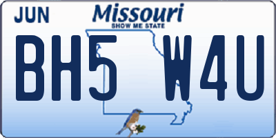 MO license plate BH5W4U