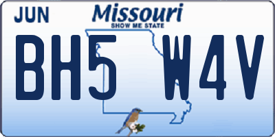 MO license plate BH5W4V