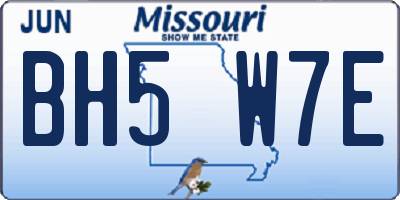 MO license plate BH5W7E