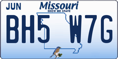 MO license plate BH5W7G