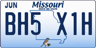 MO license plate BH5X1H