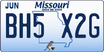 MO license plate BH5X2G