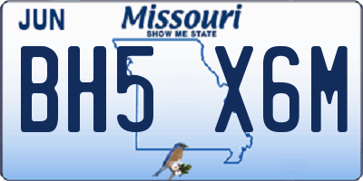 MO license plate BH5X6M