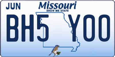 MO license plate BH5Y0O
