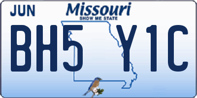 MO license plate BH5Y1C