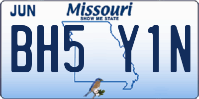 MO license plate BH5Y1N