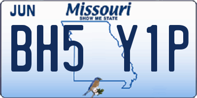 MO license plate BH5Y1P