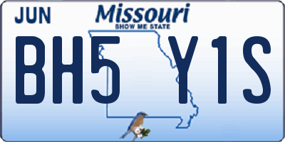 MO license plate BH5Y1S
