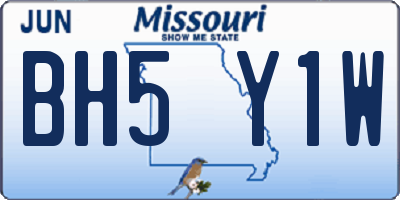 MO license plate BH5Y1W