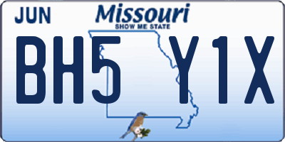 MO license plate BH5Y1X