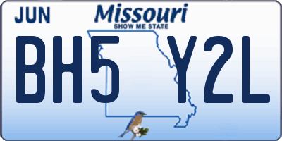 MO license plate BH5Y2L