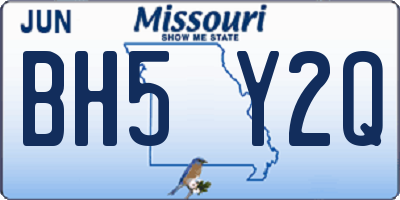 MO license plate BH5Y2Q