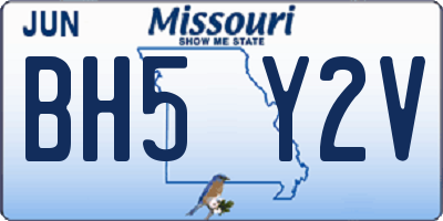 MO license plate BH5Y2V