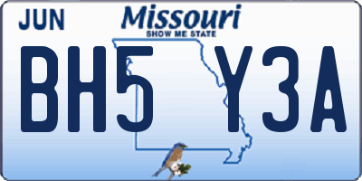 MO license plate BH5Y3A
