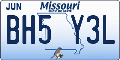 MO license plate BH5Y3L
