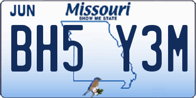 MO license plate BH5Y3M