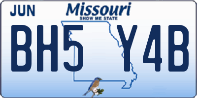MO license plate BH5Y4B