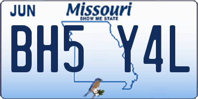 MO license plate BH5Y4L